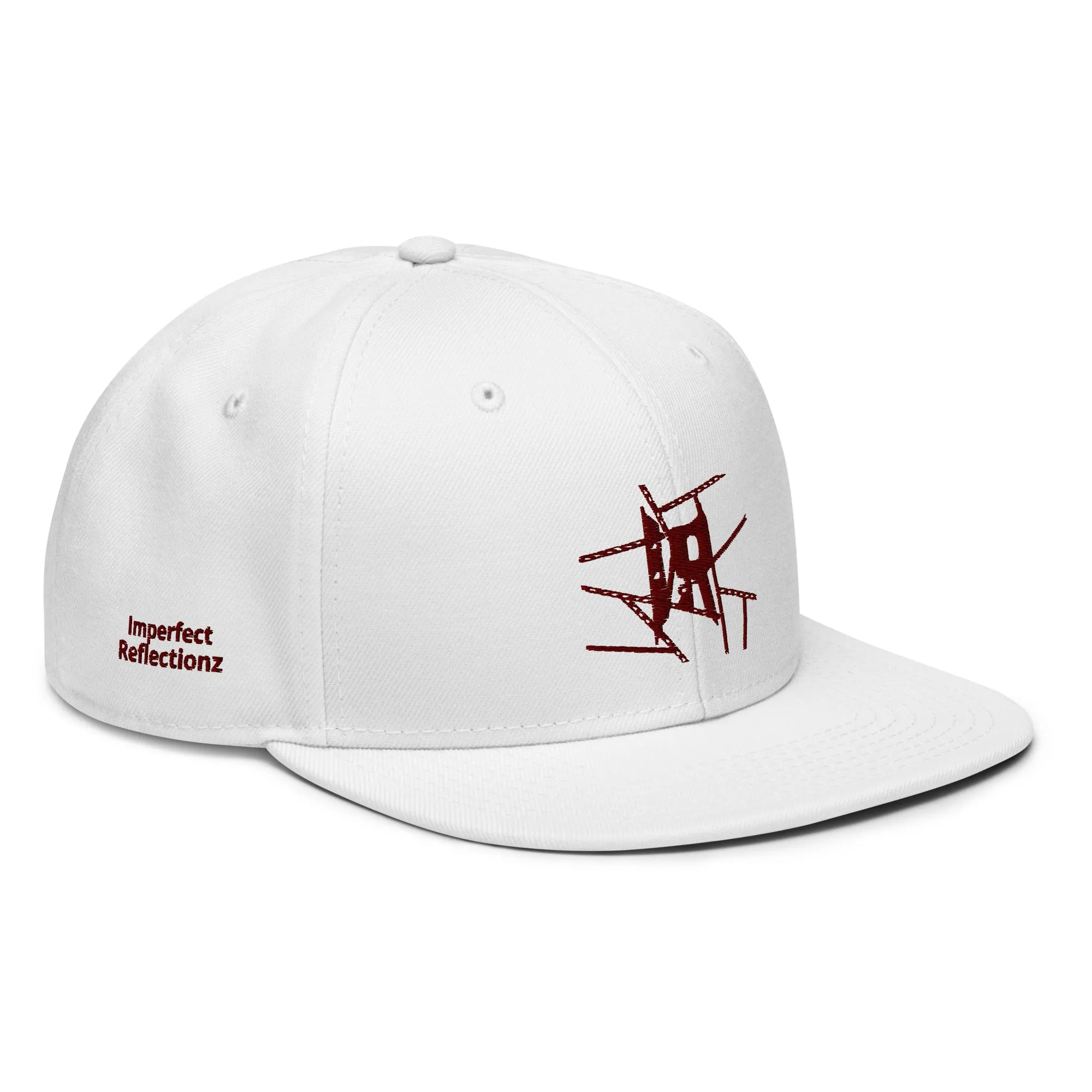 IR Snapback Hat with burgundy logo
