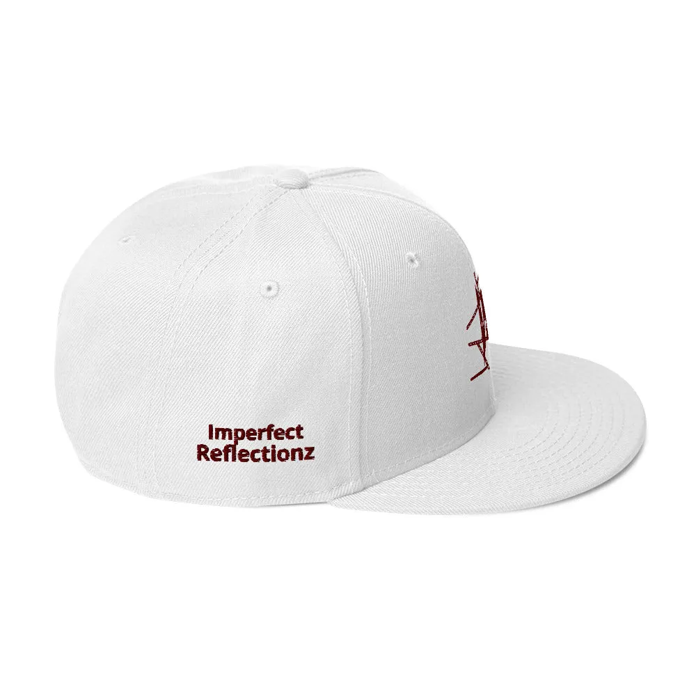IR Snapback Hat with burgundy logo