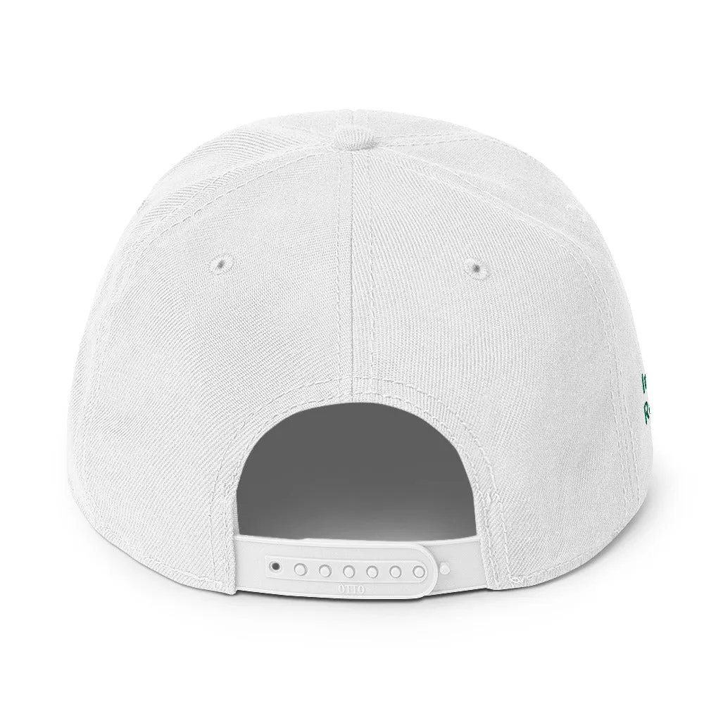 IR Snapback White Hat Teal/Orange Logo