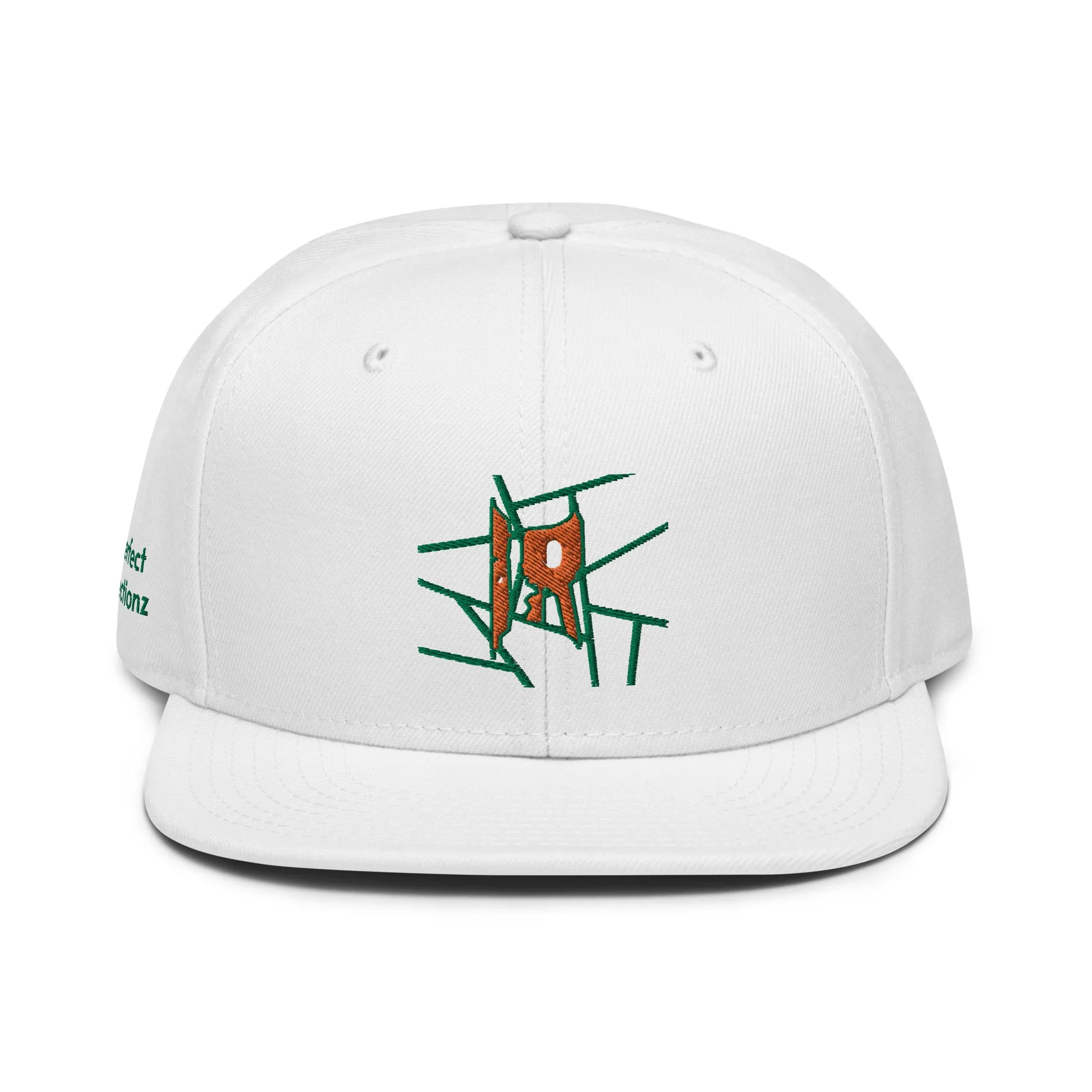 IR Snapback White Hat Teal/Orange Logo