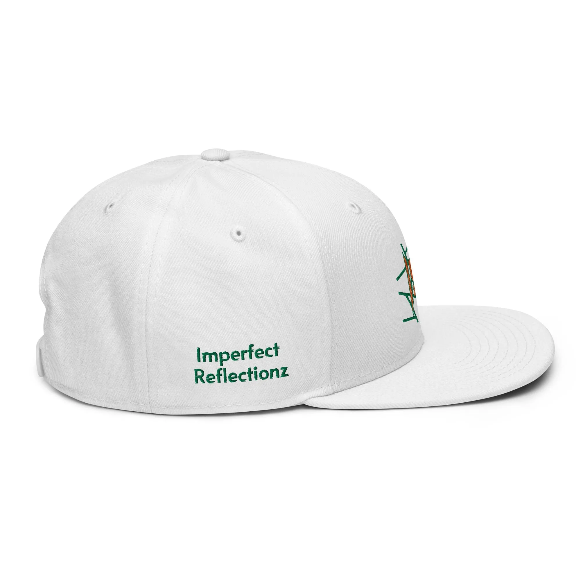 IR Snapback White Hat Teal/Orange Logo