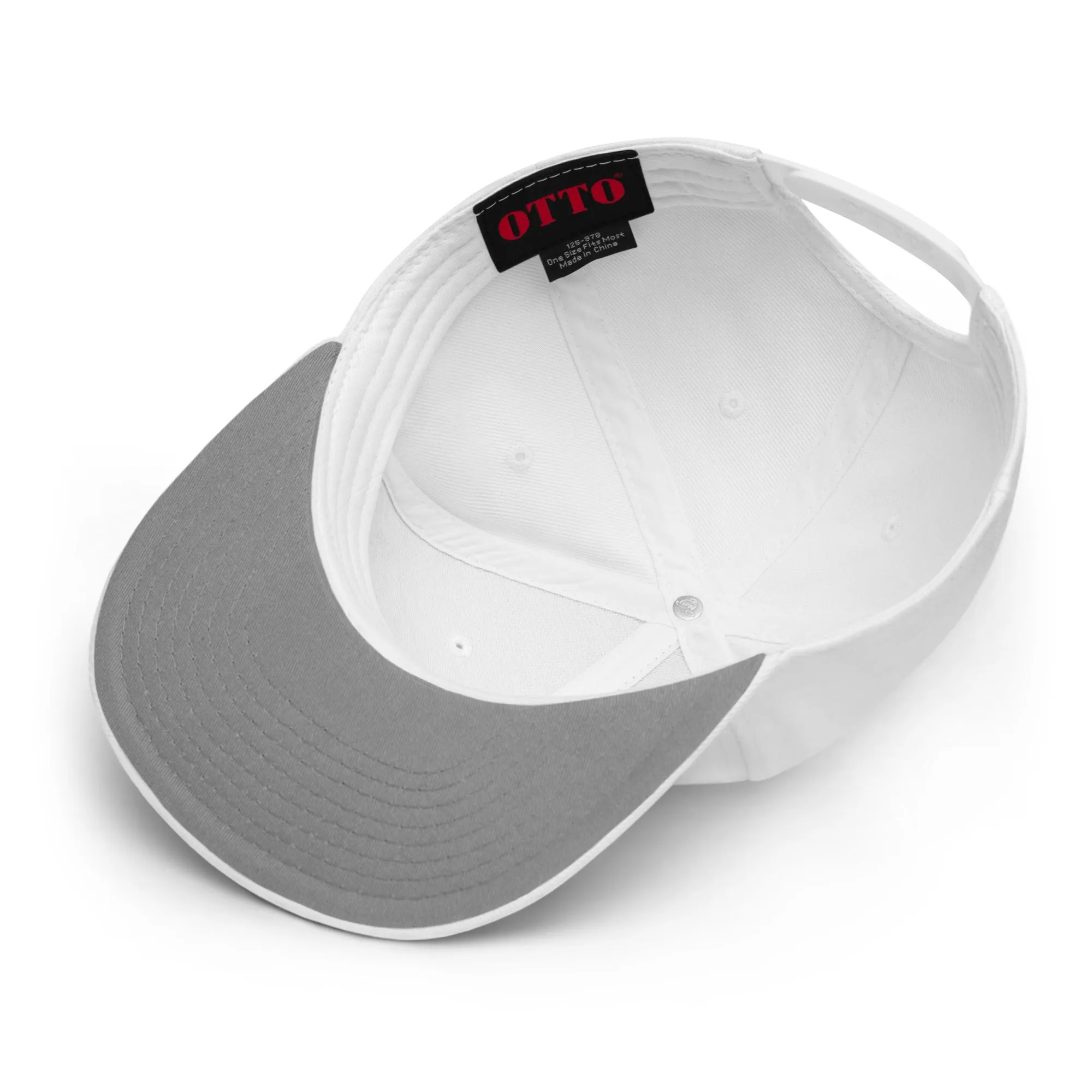 IR Snapback White Hat Teal/Orange Logo