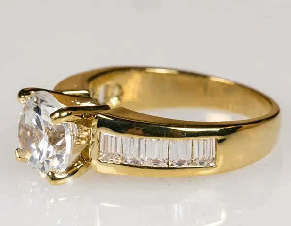 Isodra Round Solitaire Engagement Ring | 3ct | Cubic Zirconia | 18k Gold