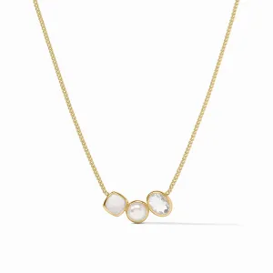 Kaleidoscope Delicate Necklace in Iridescent Clear Crystal