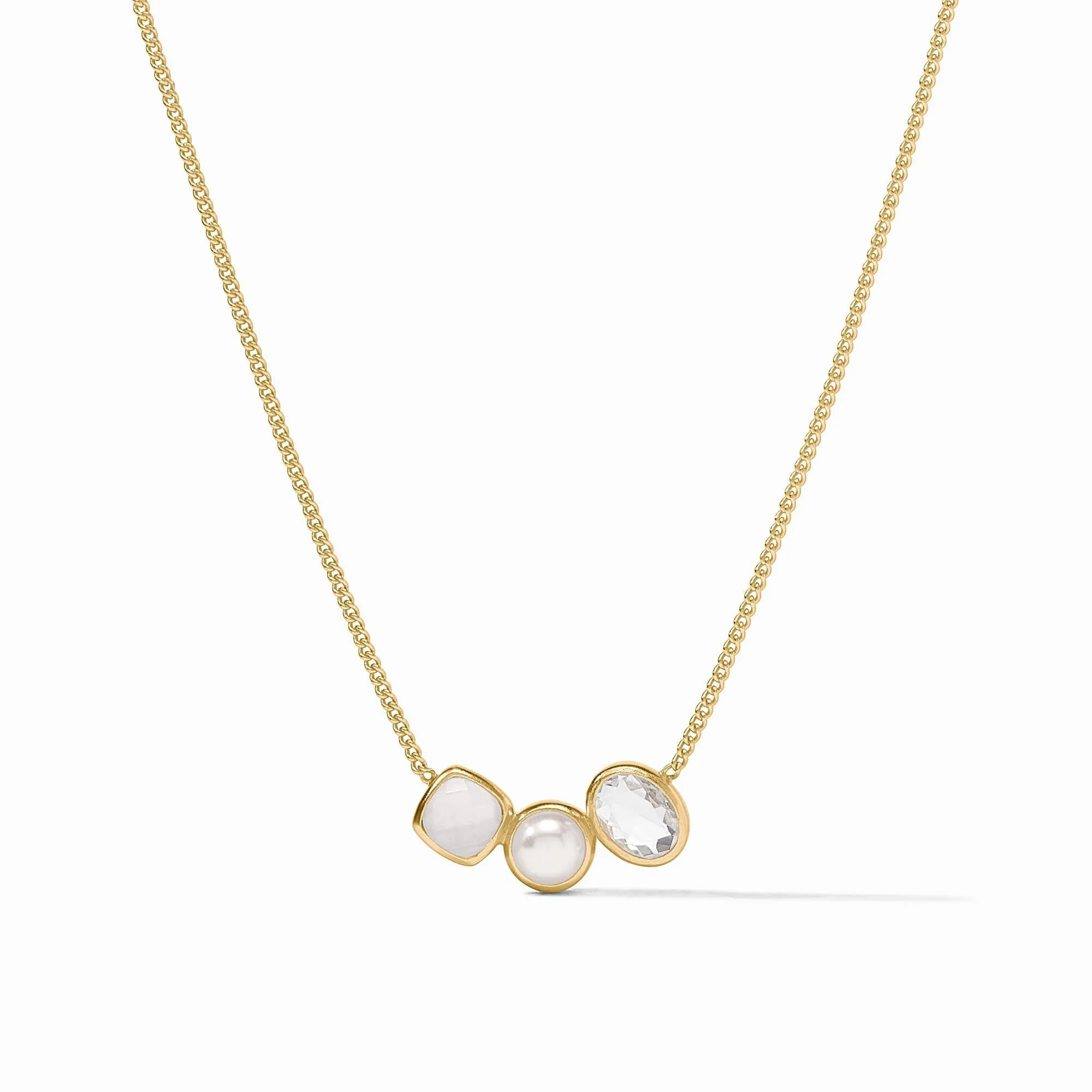 Kaleidoscope Delicate Necklace in Iridescent Clear Crystal