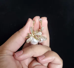Kalyani V Delicate Pearl Drop Earrings