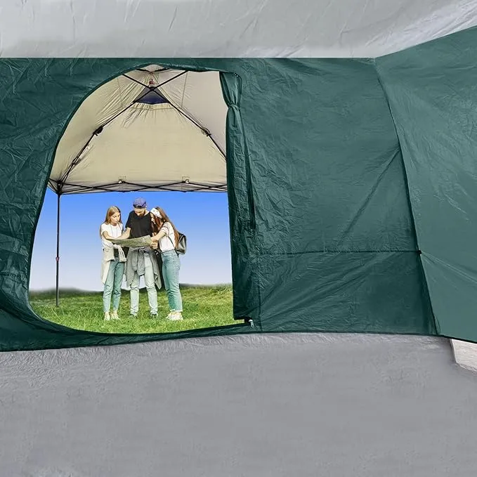 KAMPKEEPER Side Tent,Camping Tent for 10' x 10' Pop Up Canopy, Easy Set Up Gazebo,Compatible with 10' Wide Canopy Tents