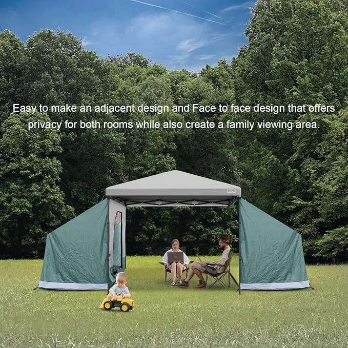 KAMPKEEPER Side Tent,Camping Tent for 10' x 10' Pop Up Canopy, Easy Set Up Gazebo,Compatible with 10' Wide Canopy Tents