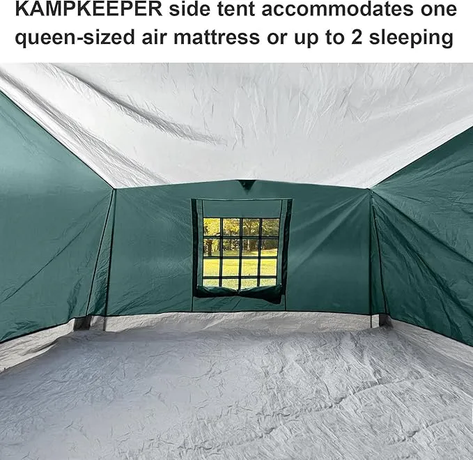 KAMPKEEPER Side Tent,Camping Tent for 10' x 10' Pop Up Canopy, Easy Set Up Gazebo,Compatible with 10' Wide Canopy Tents