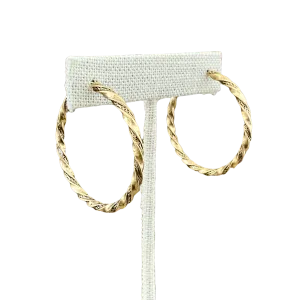 Large Gold Plated Vintage Hoop Earrings