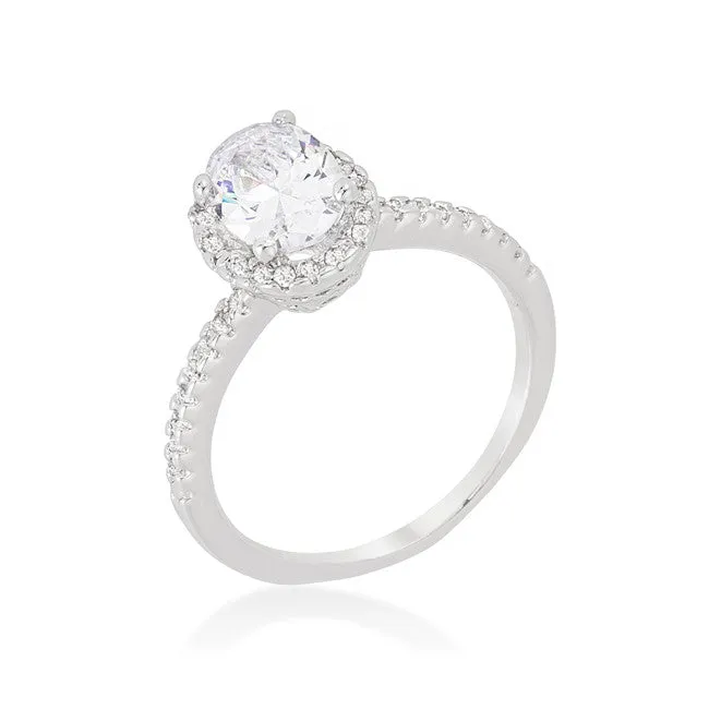 Laveda 1.3ct  Oval Halo Solitaire Engagement Ring | 2.3ct