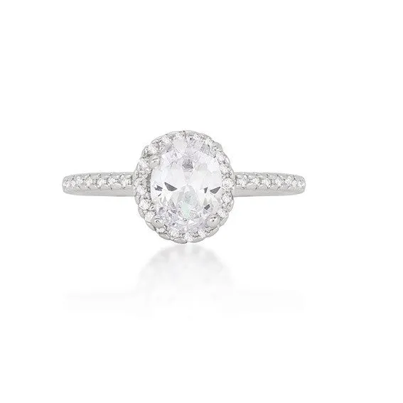 Laveda 1.3ct  Oval Halo Solitaire Engagement Ring | 2.3ct
