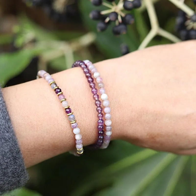 Lepidolite and Amethyst Delicate Bracelet