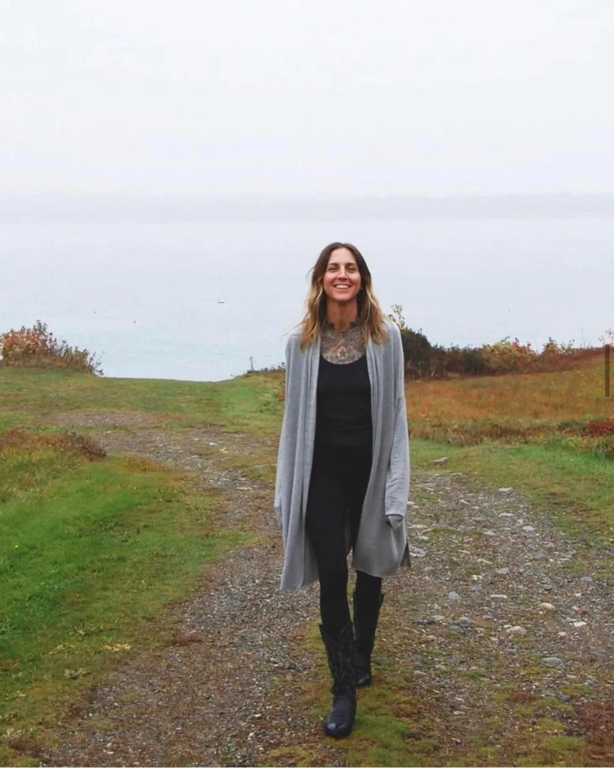 long tencel cardigan with thumb holes in heather