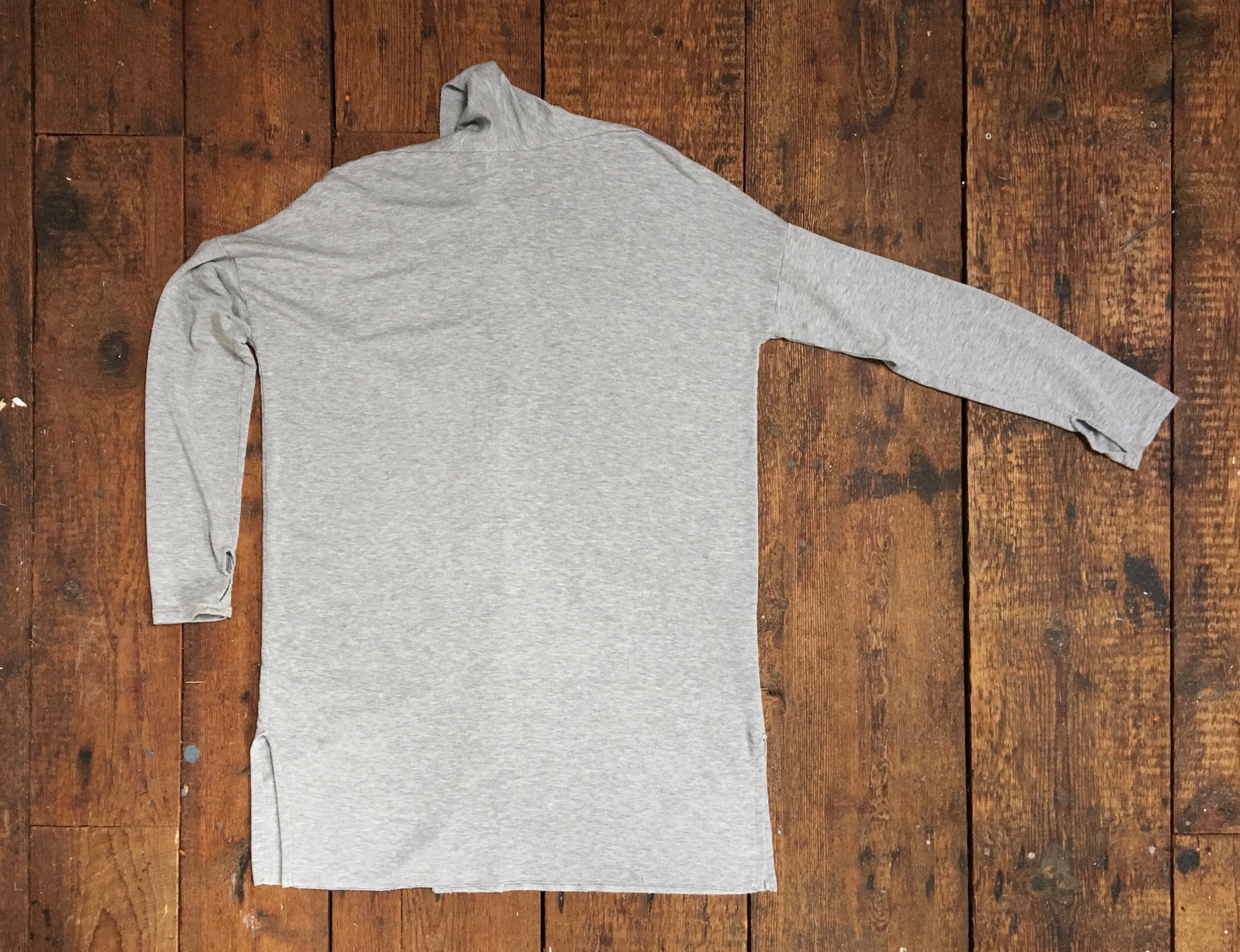 long tencel cardigan with thumb holes in heather