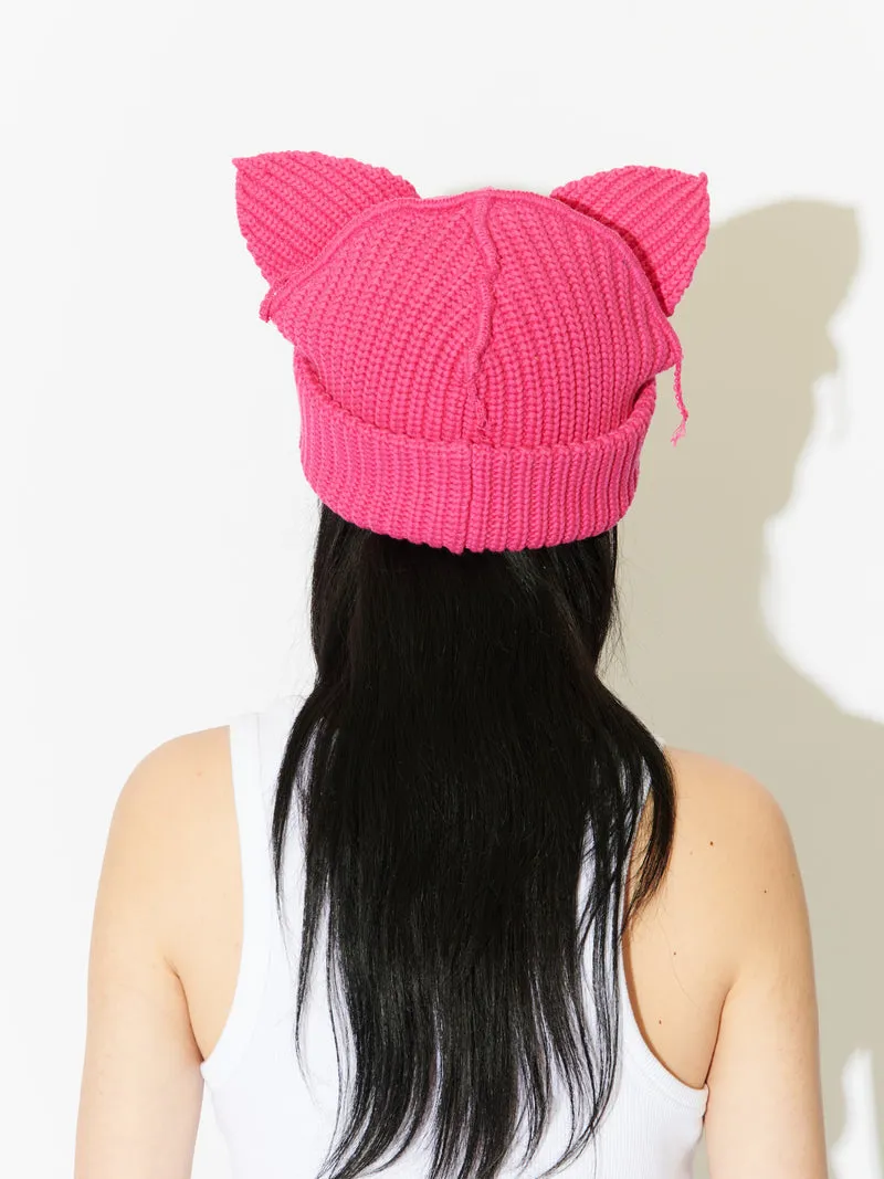 LOVERBOY BY CHARLES JEFFREY CHUNKY EARS BEANIE PINK