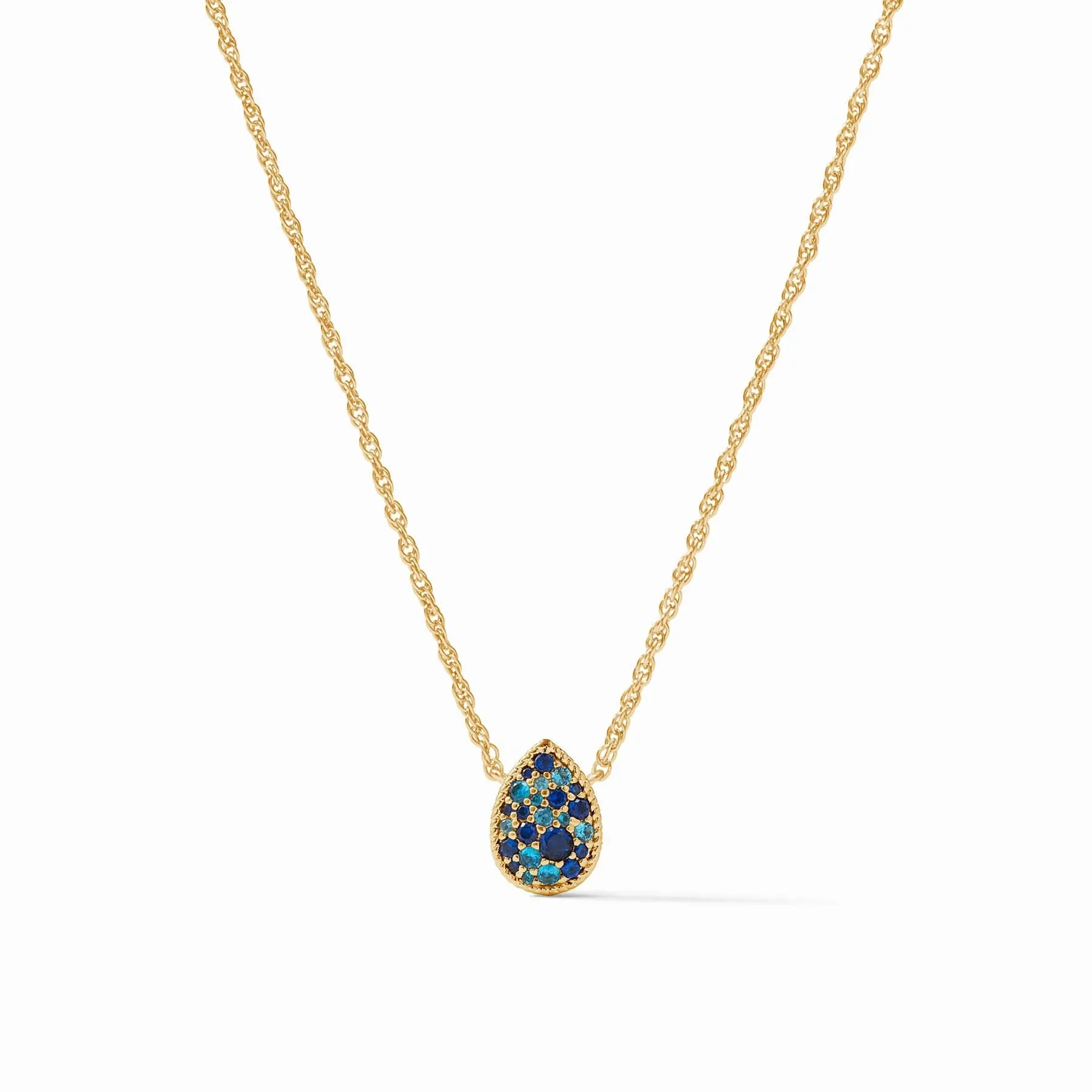 Luna Teardrop Delicate Necklace (Ombre Blue)