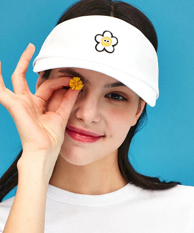 MACKY Golf: Daisy Patch Sunvisor - White