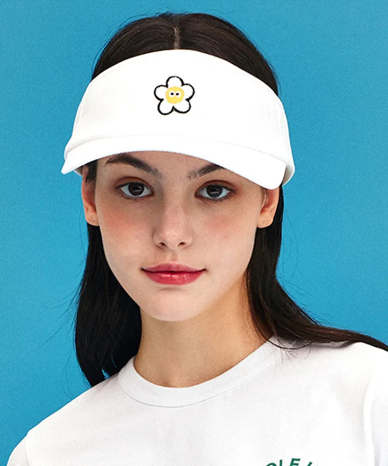MACKY Golf: Daisy Patch Sunvisor - White