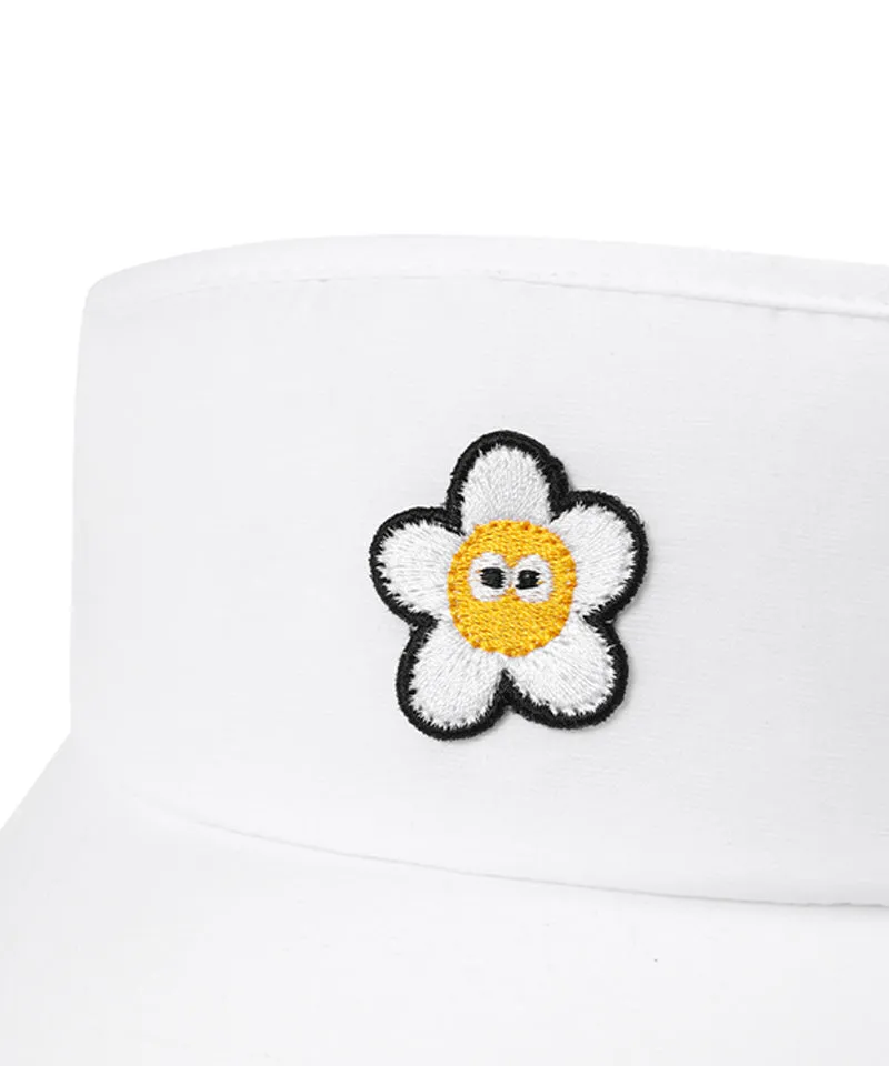 MACKY Golf: Daisy Patch Sunvisor - White