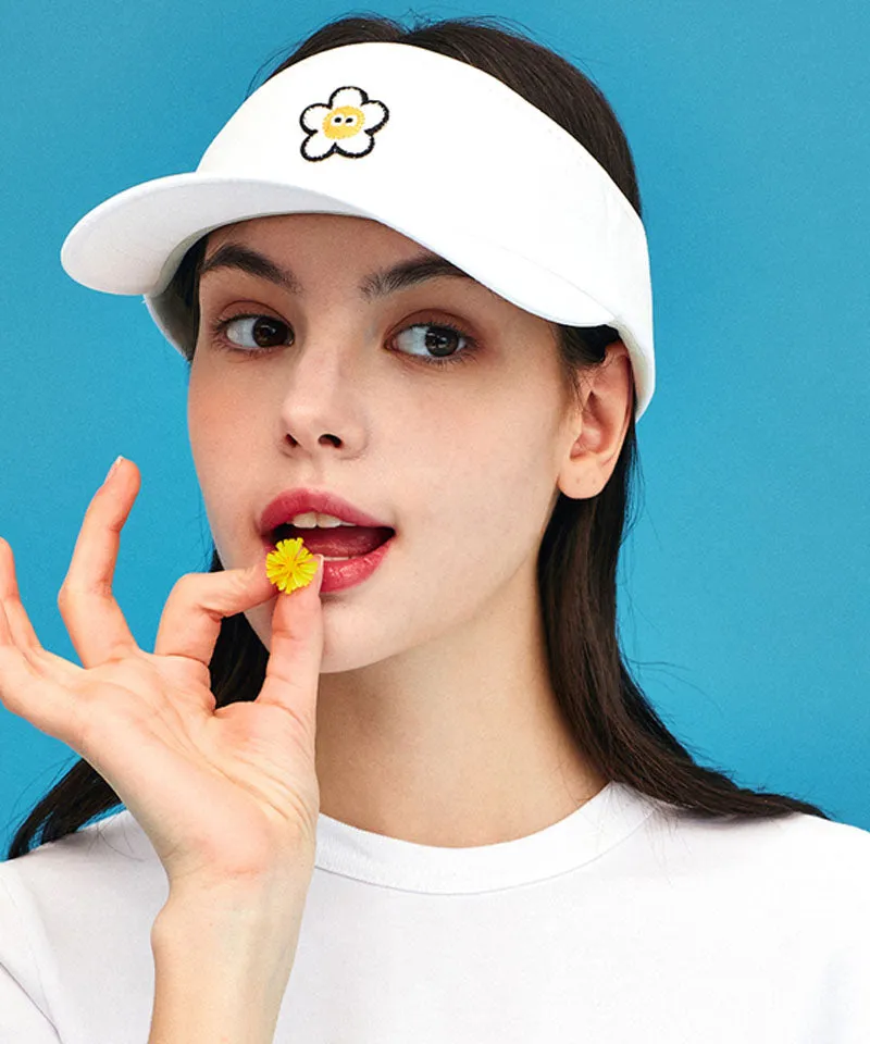 MACKY Golf: Daisy Patch Sunvisor - White