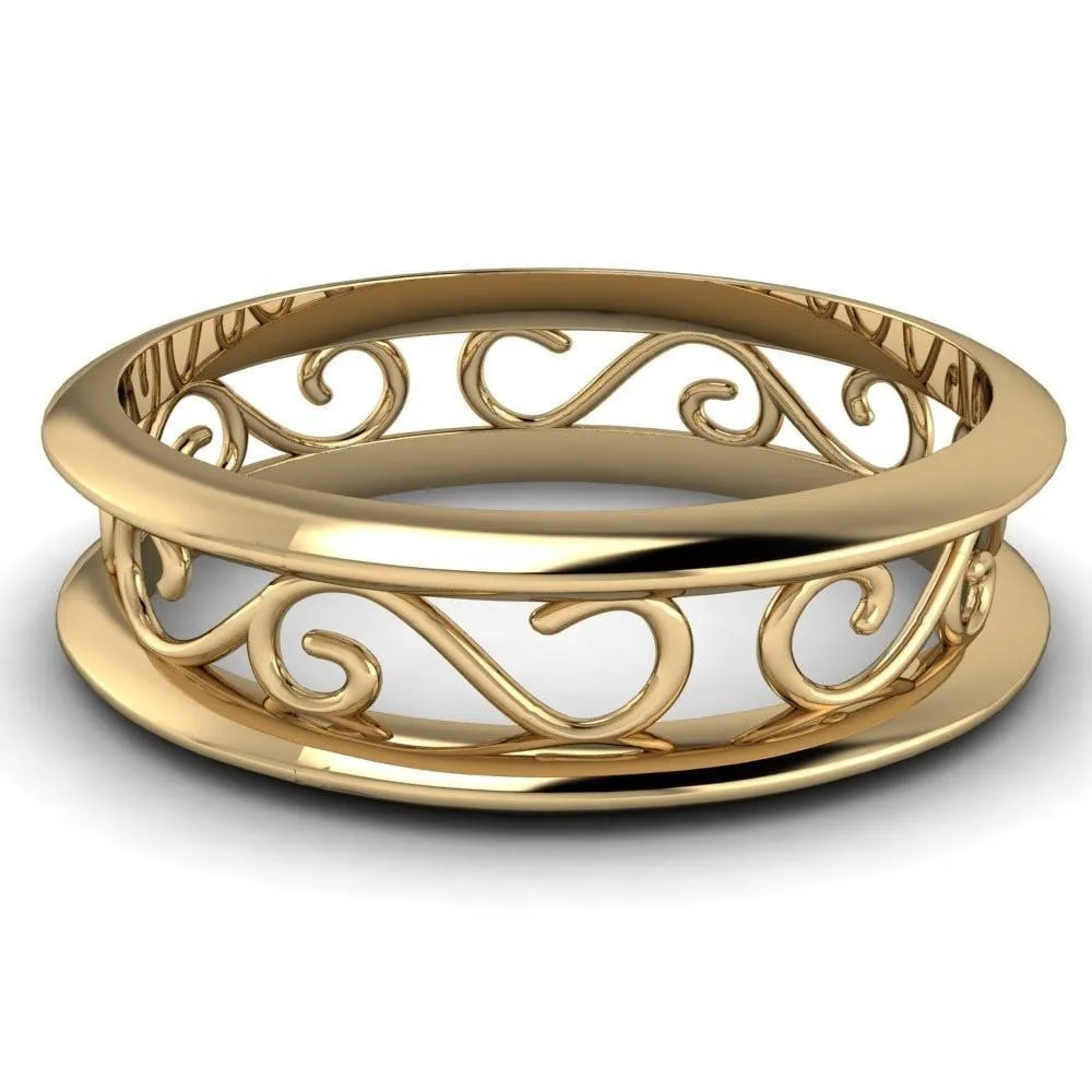 Marie Classic Pattern Design Filigree Eternity Wedding Band