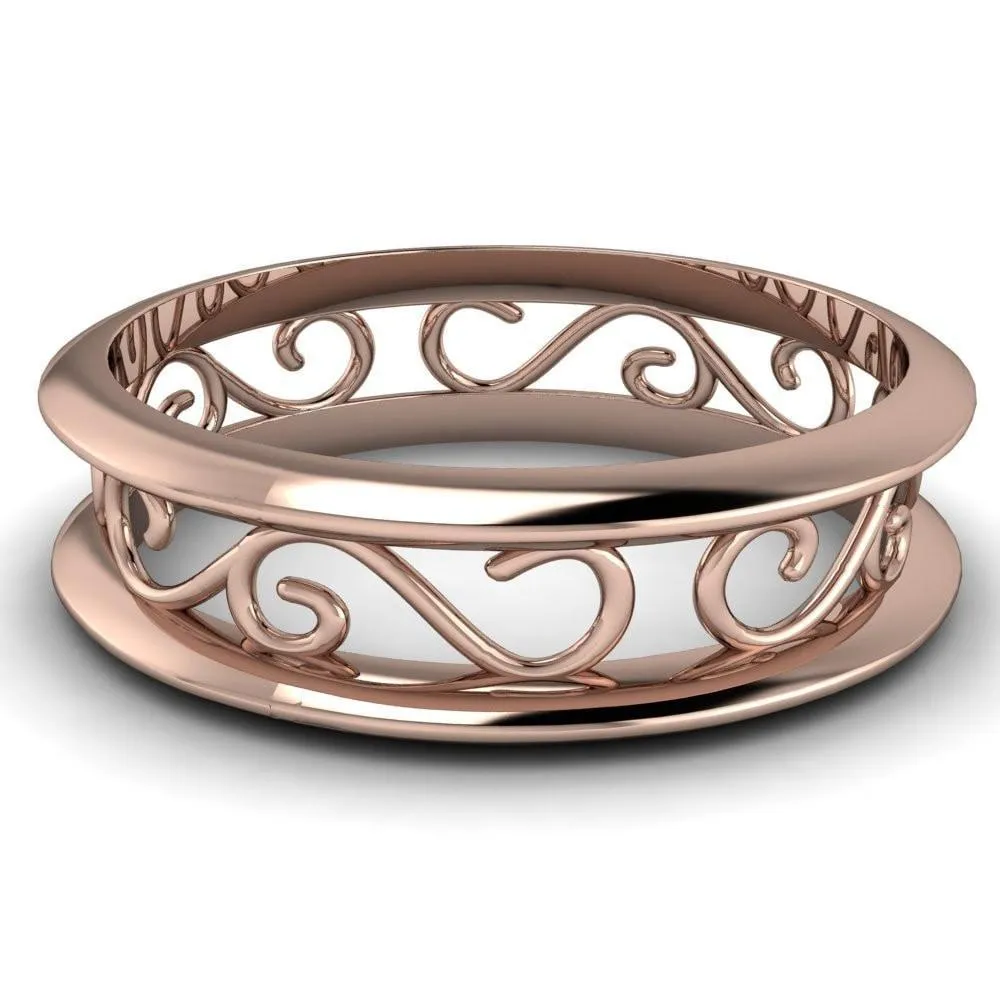 Marie Classic Pattern Design Filigree Eternity Wedding Band