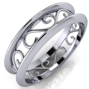 Marie Classic Pattern Design Filigree Eternity Wedding Band