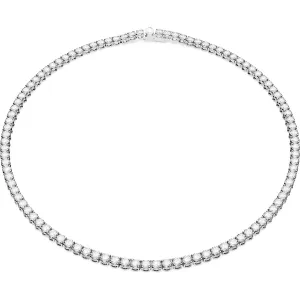 Matrix Tennis necklace, Round cut, Small, White, Rhodium plated 5661257