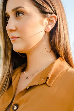 Matte Hammered Rose Gold Hoops, Large