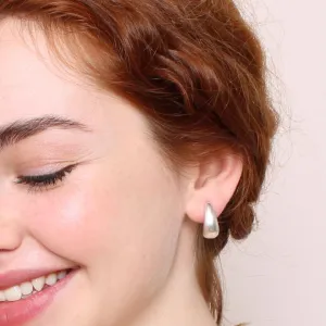 Medium Chunky Half Hoops, Silver