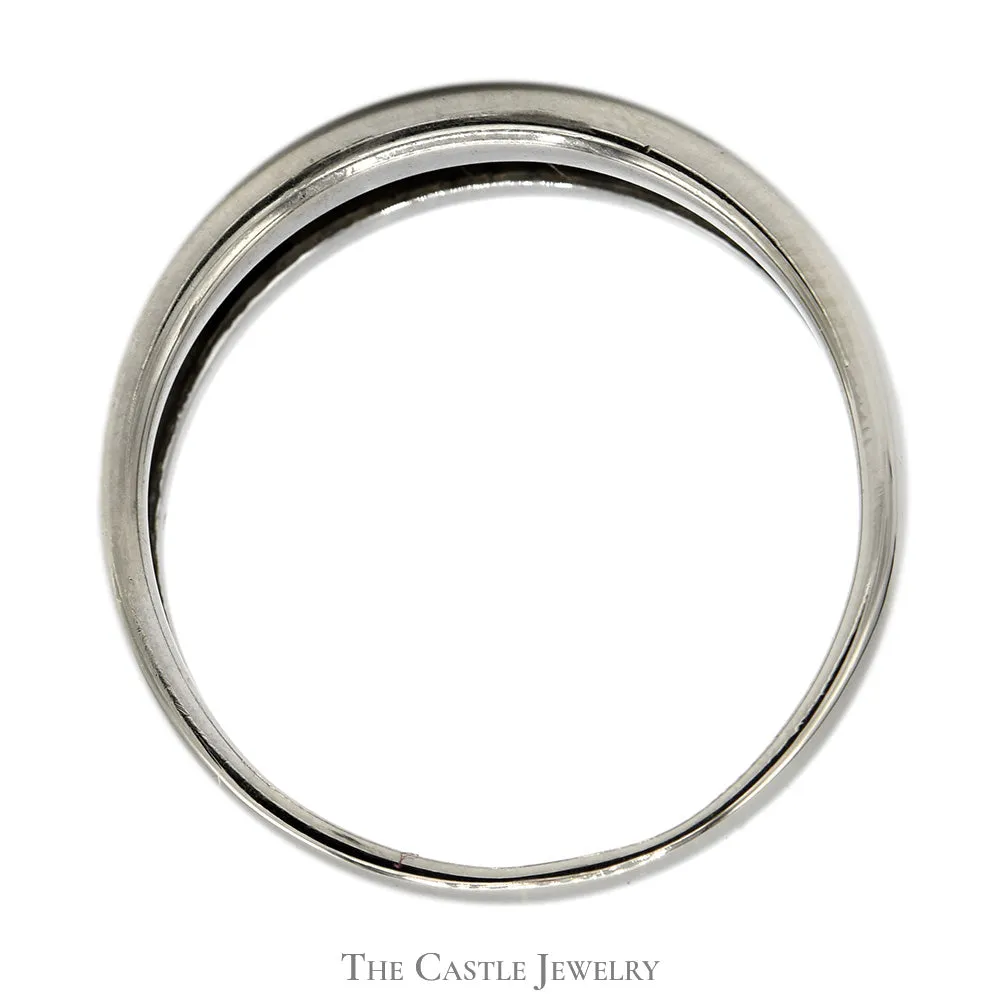 Men's 1/4cttw Nick Set Diamond Wedding Band in 14k White Gold