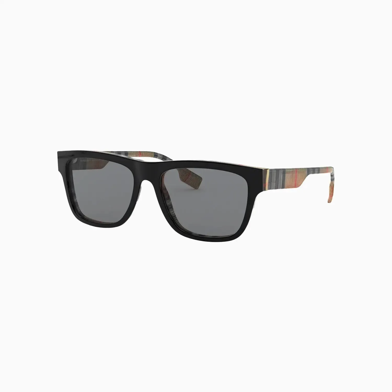Men's Burberry Black Vintage Check Rectangular Sunglasses