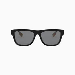 Men's Burberry Black Vintage Check Rectangular Sunglasses