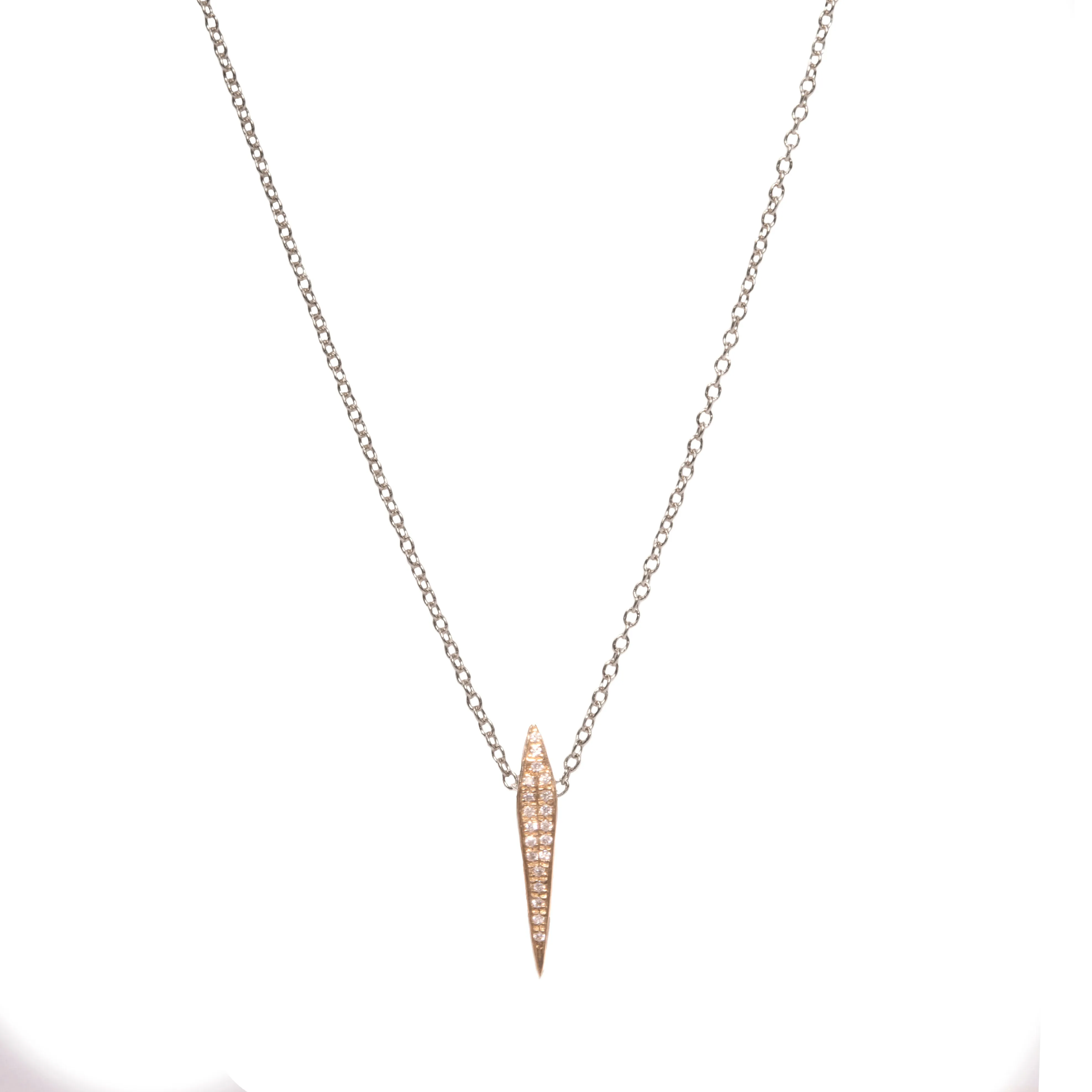 Micro Pave Large DT Pyramid Spike Necklace