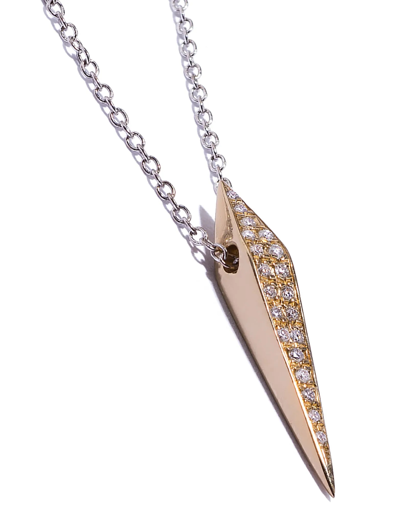 Micro Pave Large DT Pyramid Spike Necklace