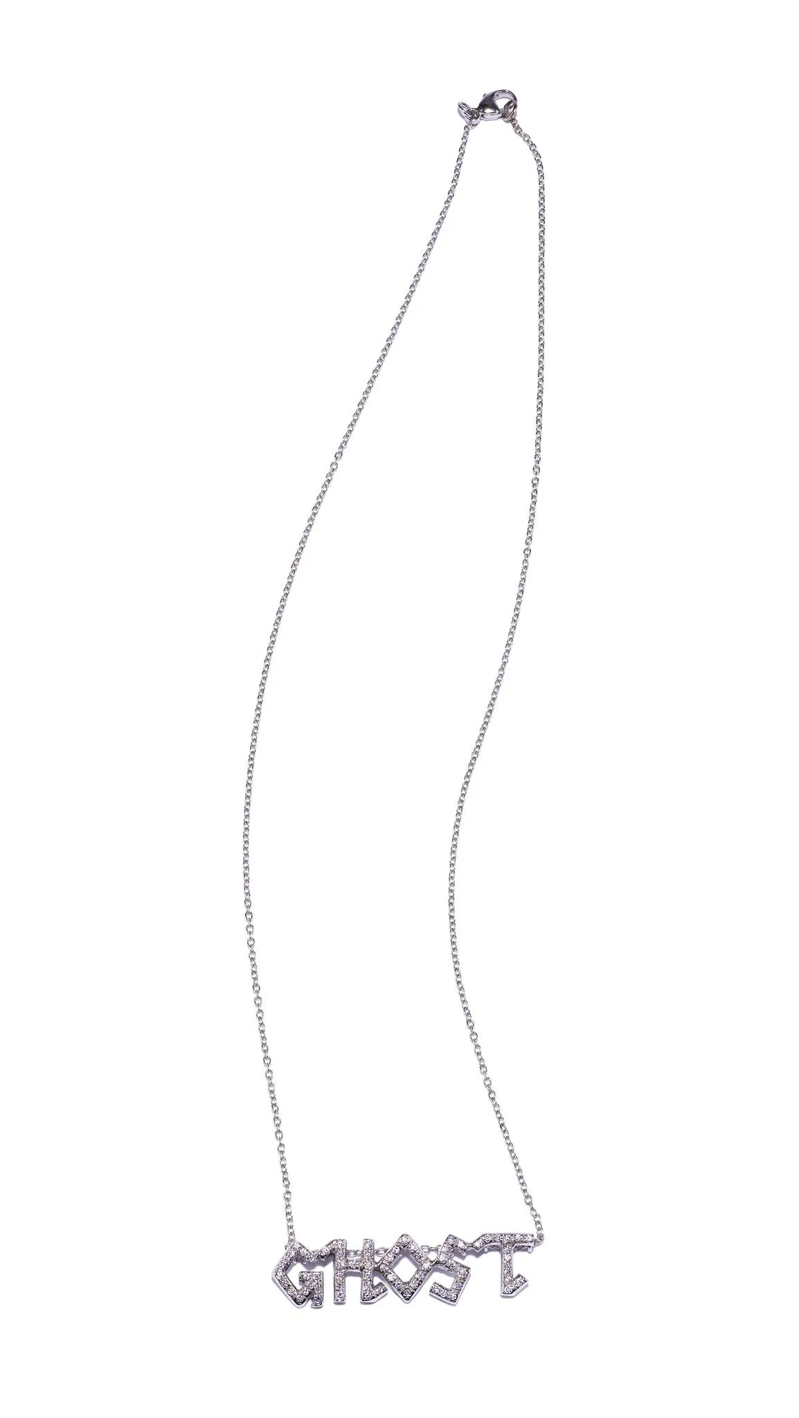 Micro Pave Monogram Letter Charm Necklace