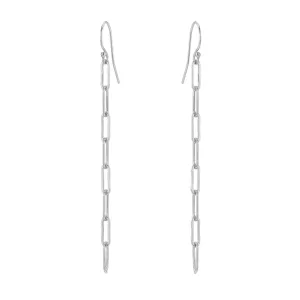 Micro Rectangle Drop Earrings - Sterling Silver