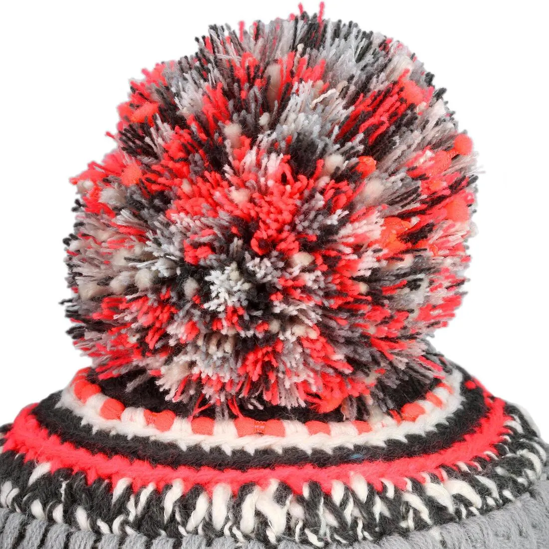 Mixyarn Ski Hat - Neon Pink Beige