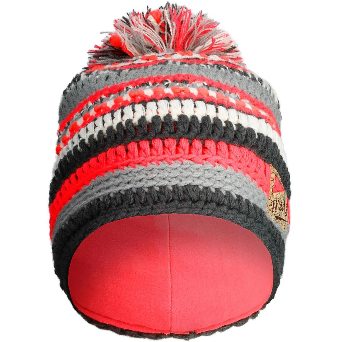 Mixyarn Ski Hat - Neon Pink Beige