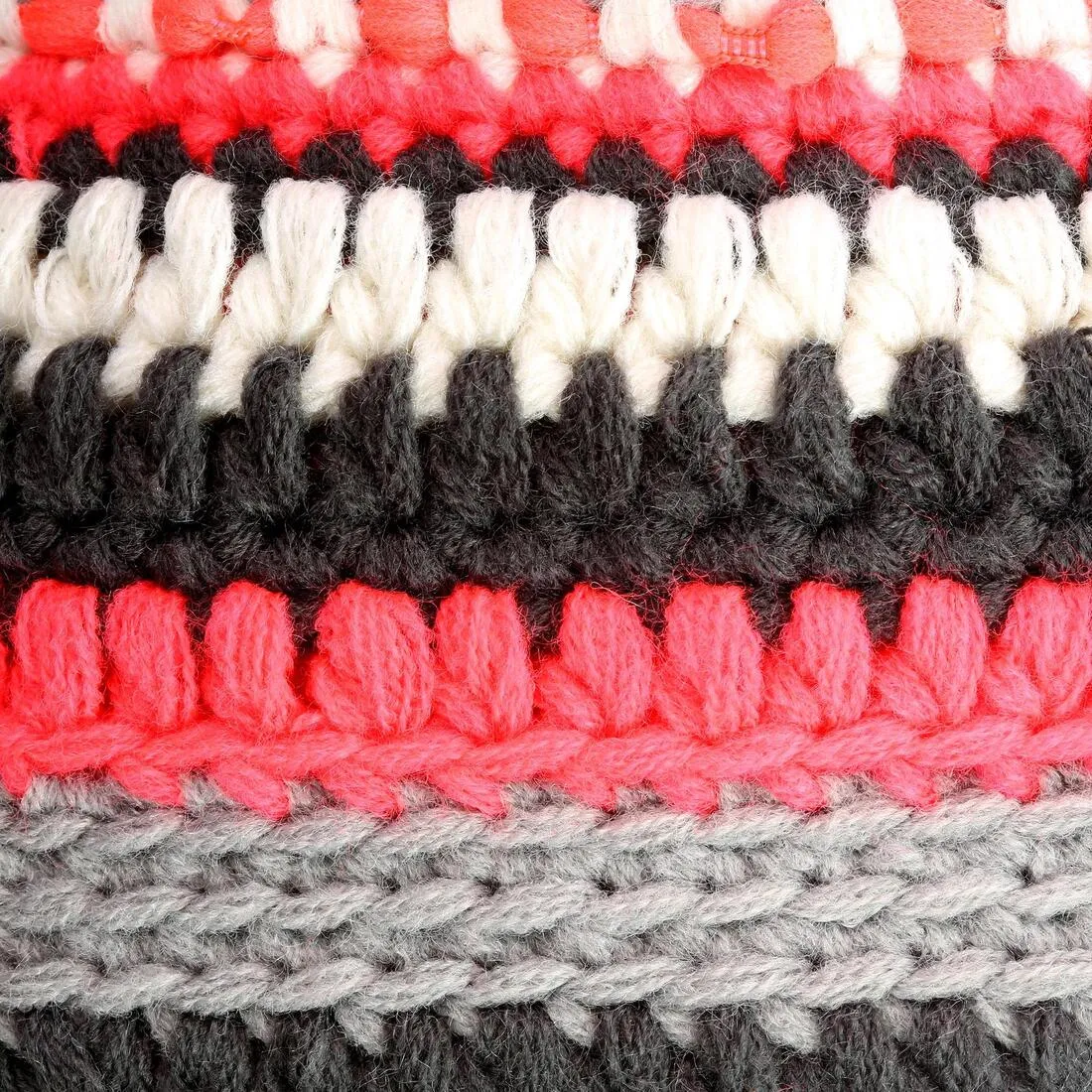Mixyarn Ski Hat - Neon Pink Beige