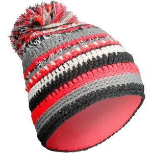 Mixyarn Ski Hat - Neon Pink Beige