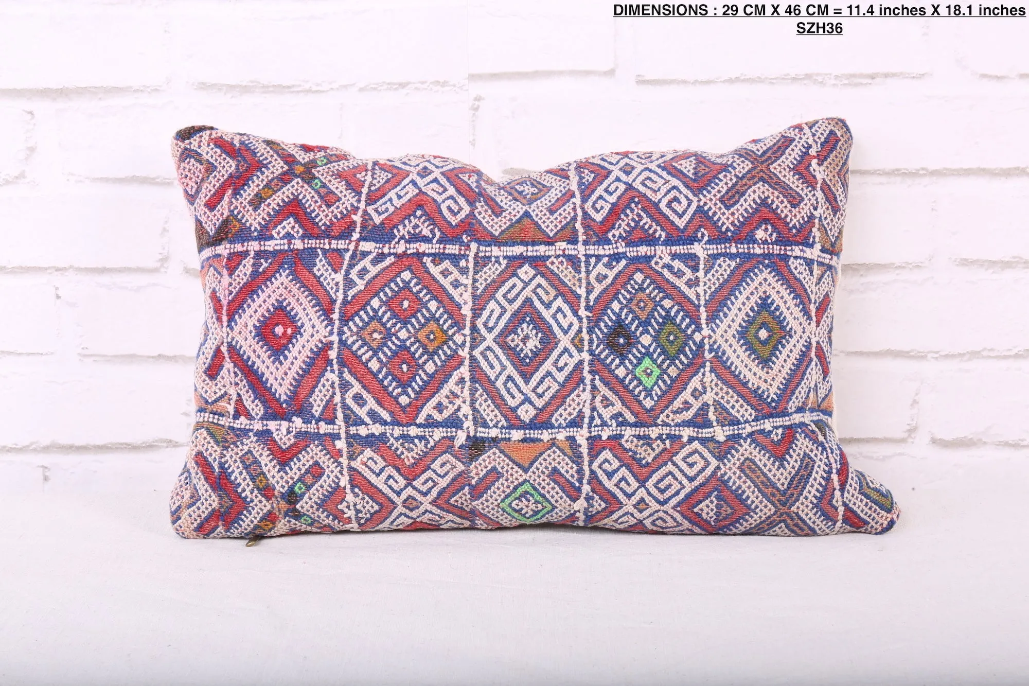 Moroccan pillow rug 11.4 inches X 18.1 inches