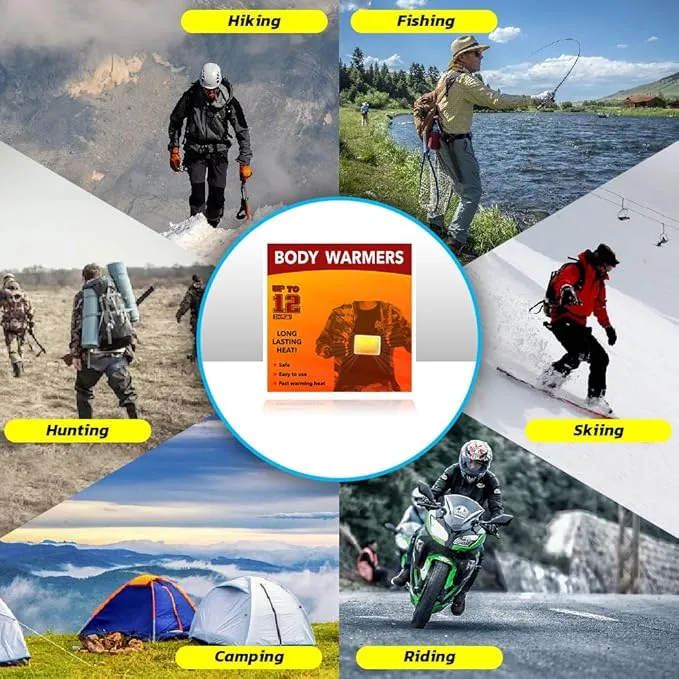 MR.ICE 7/14/20/40 Packs Body Warmers Large Pads for Women Men Kids, with Adhesive Backing Gives 12 Hours Warm (5.1" x 3.7"), Big Heat Sticker for Camping Hiking