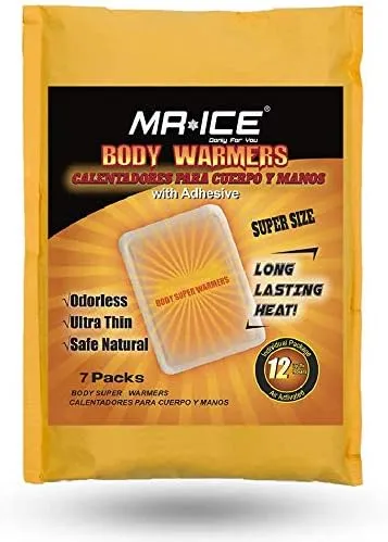 MR.ICE 7/14/20/40 Packs Body Warmers Large Pads for Women Men Kids, with Adhesive Backing Gives 12 Hours Warm (5.1" x 3.7"), Big Heat Sticker for Camping Hiking