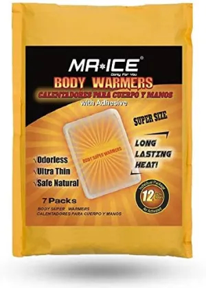 MR.ICE 7/14/20/40 Packs Body Warmers Large Pads for Women Men Kids, with Adhesive Backing Gives 12 Hours Warm (5.1" x 3.7"), Big Heat Sticker for Camping Hiking