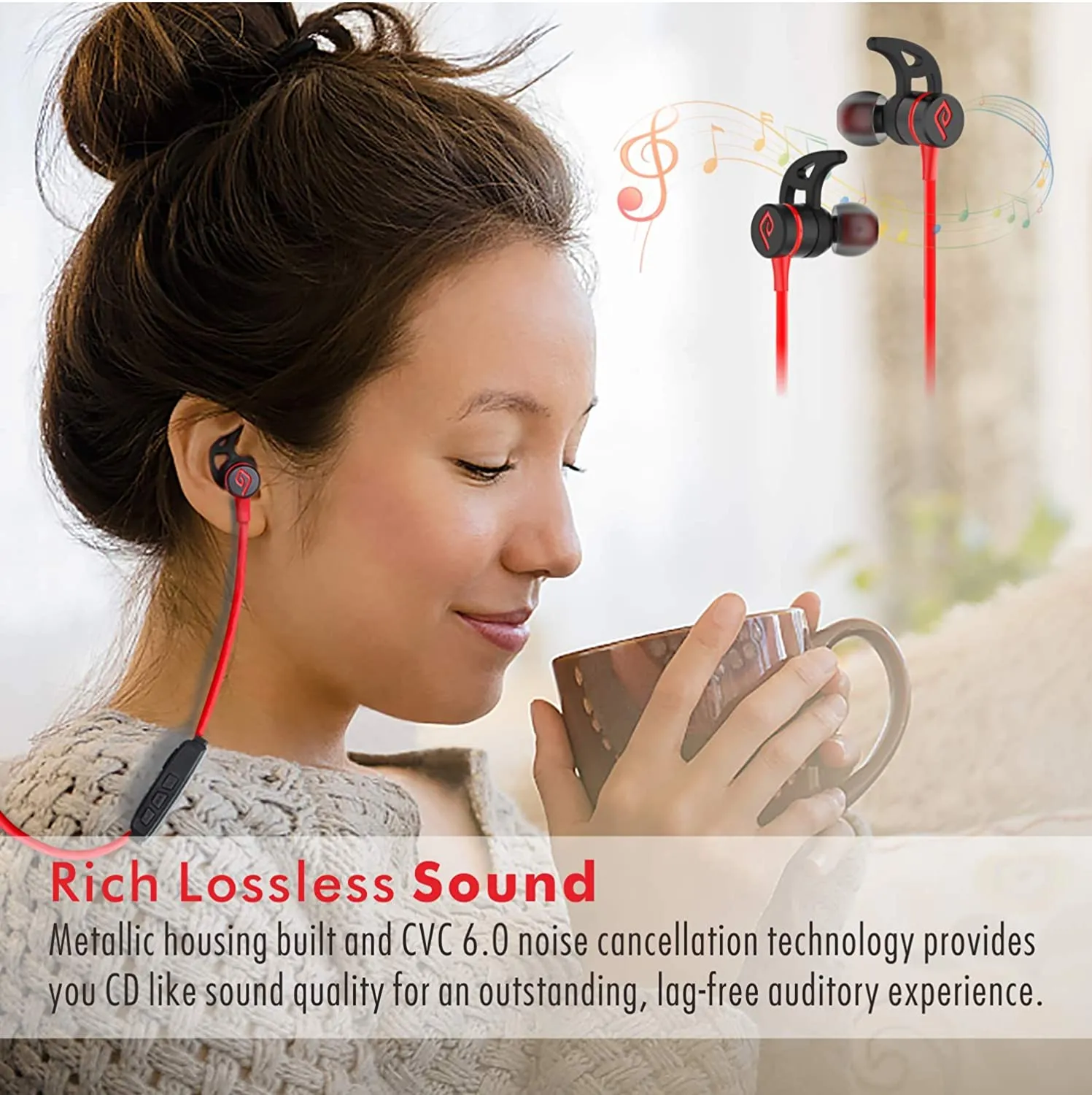 New Bluetooth Parasom A1 Magnetic, V4.1 Wireless Stereo Bluetooth Earphones Sport Headset In-Ear Noise Isolation for Gym Running -Sweatproof, Microphone (Black/red)