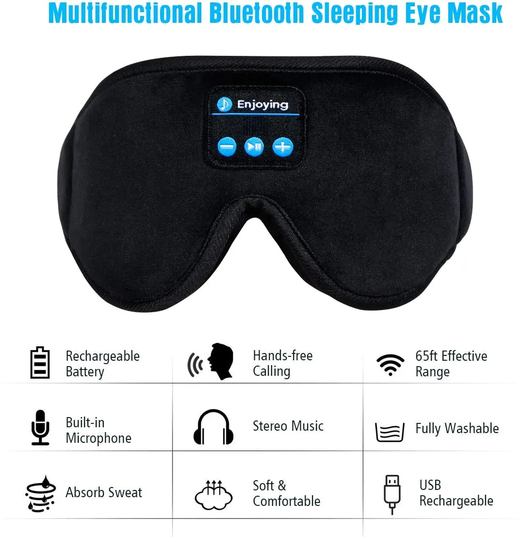 New in box! 3D Bluetooth Sleep Mask wit over 8 hours of play time! Great for Napping, Meditating & Sleeping!