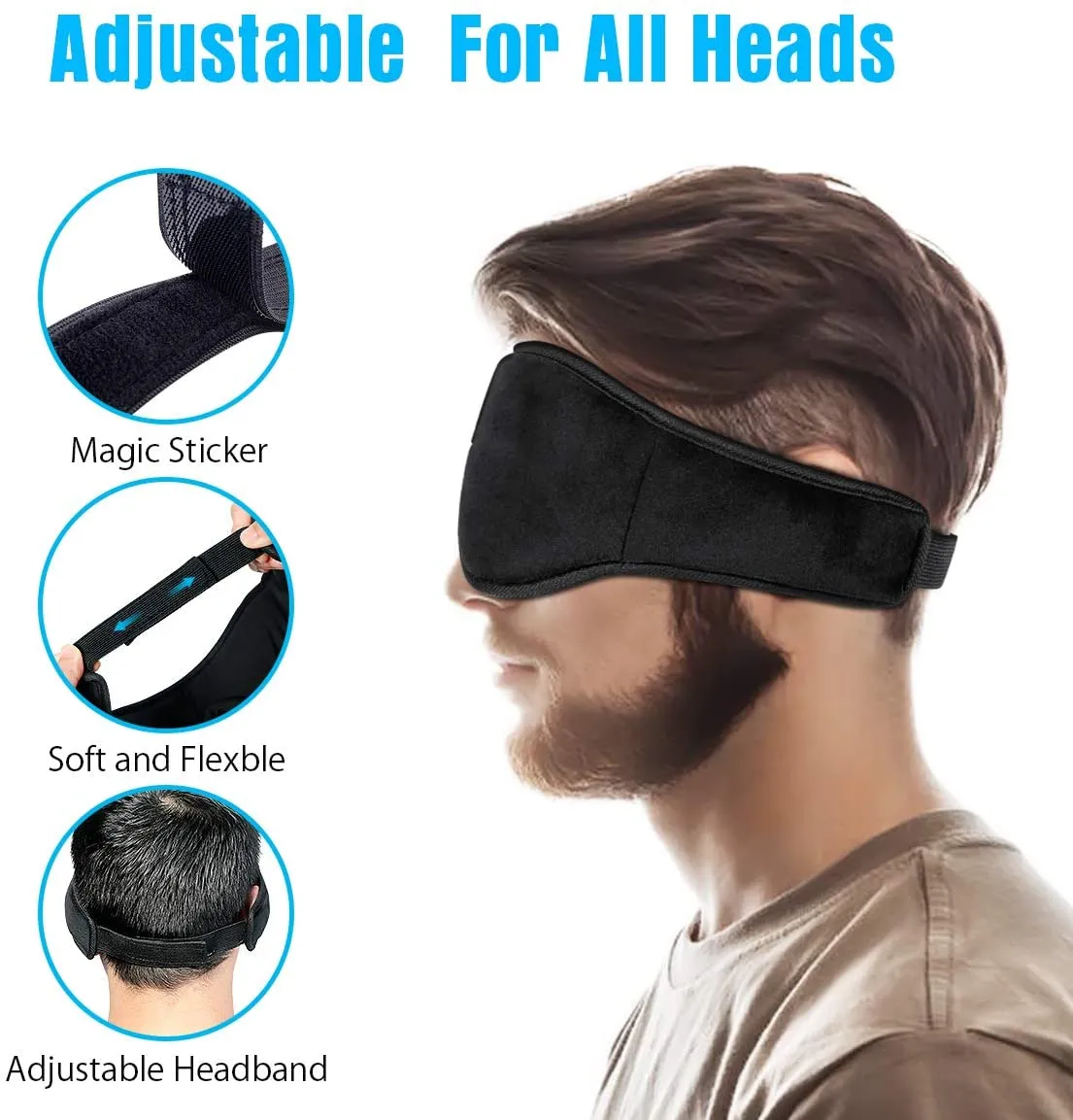 New in box! 3D Bluetooth Sleep Mask wit over 8 hours of play time! Great for Napping, Meditating & Sleeping!