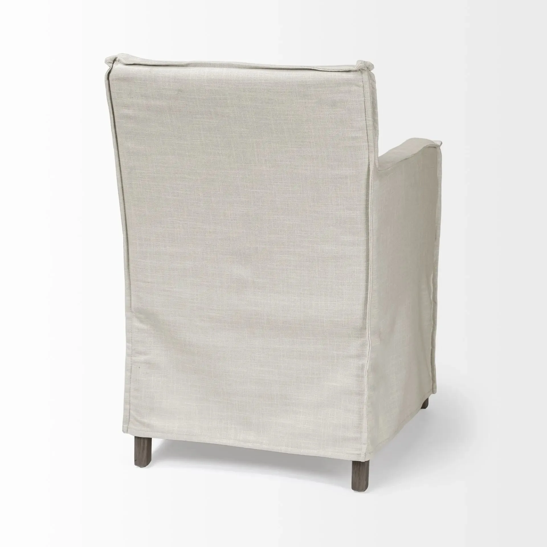New Mercana Elbert Dining Chair (II - Cream Fabric Slip-Cover Brown Solid Wood Frame) Retails $799 